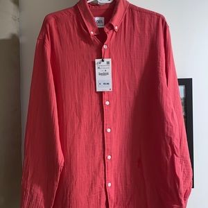 Loose Zara red buttondown